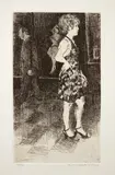 Raphael Soyer, Young Woman Waiting in Lobby, 1971, Etching, on wove paper, with full margins