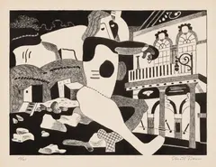 Stuart Davis, Theater on the Beach (C. & M. 16), 1931, Lithograph, on thin wove paper, with full margins