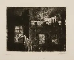 Night Windows (M. 152) by John Sloan, 1910, Etching, on wove paper, with full margins, sold Oct 2023