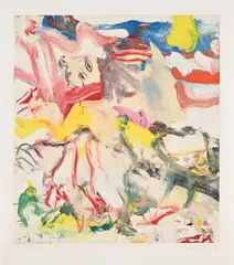 Figures in Landscape VI by Willem de Kooning, 1980, Offset lithograph in colors, on wove paper, with full margins, sold Oct 2023