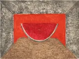 Rufino Tamayo, Interior con Sandía, from 15 Aguafuertes (Interior with Watermelon, from 15 Etchings) (P. 180), 1975, Etching and carborundum in colors, on Guarro paper, the full sheet