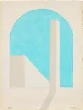 Rufino Tamayo, Torre Blanca, from 16 Aguafuertes (White Tower, from 16 Etchings) (P. 197), 1976, Etching and embossing in colors, on Guarro paper, the full sheet