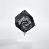 Victor Vasarely, Moire Wave, circa 1980, Screenprint on acrylic cube multiple, with acrylic base (as issued)
