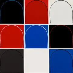 Nine Arches Portfolio by Ian Davenport, 2005, The complete set of nine screenprints in colors, on Somerset paper, the full sheets, sold Oct 2023