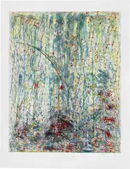 Pat Steir, Waterfall, 1988, Etching and aquatint in colors, on wove paper, with full margins