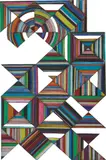 Lucas Samaras, Cutout Colored Pencil Drawing #2, 1982, Unique colored pencil, on black cutout wove paper, framed