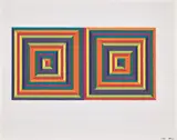 Frank Stella, Fortin de las Flores, from Ten from Leo Castelli (A. I.B), 1967, Screenprint in colors, with pencil additions, on English Vellum graph paper, with full margins