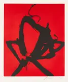 Robert Motherwell, Red Sea I (E. & B. 193), 1976, Aquatint in colors, on Arches Cover paper, with full margins
