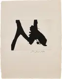 Robert Motherwell, Calligraphic Study V (E. & B. 198), 1976, Etching and aquatint in colors, on HMP laid paper, with full margins