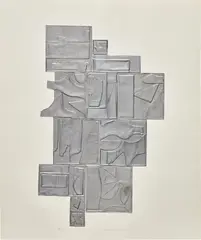 Tropical Leaves (B. 113) by Louise Nevelson, 1972, Lead-intaglio collage, on C.M. Fabriano paper, with full margins, sold Oct 2023