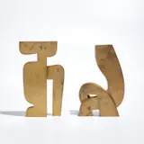 Yannis Moralis, Figure I; and Figure II, 1982, Two bronze multiples