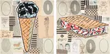 Donald Baechler, Cone (A Feat of Strength); and Camouflage Sandwich (Cross Examination), 2000, Two screenprints in colors, on wove paper, the full sheets,
