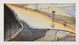 Wayne Thiebaud, Hill River, 2002, Drypoint and aquatint with direct gravure in colors, on Somerset paper, with full margins