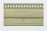 Roy Lichtenstein, Entablature III, from Entablature series (T. 336, C. 140), 1976, Screenprint in colors with embossing and collage of mat and gloss gold metallic foil, on Rives BFK paper, with full margins