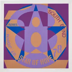 Decade: Autoportraits, Vinalhaven Suite: one print (S. 1980.06, S. 122) by Robert Indiana, 1980, Screenprint in colors, on Fabriano Classico paper, with full margins, sold Oct 2023