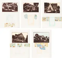John Baeder, Greenbriar; Redwood; Briarcliff; Dixon; and Culver, 1980, Five etching and aquatints with screenprint and collage in colors, on Arches paper, with full margins