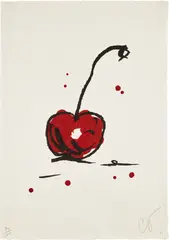 Claes Oldenburg, Cherry (A. & P. 236), 1991, Woodcut in colors, on Okawara paper, with full margins