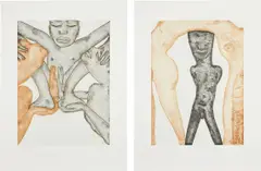 Untitled; and Untitled by Francesco Clemente, 1992, Two etchings in colors, on wove paper, with full margins, sold Oct 2023
