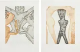 Francesco Clemente, Untitled; and Untitled, 1992, Two etchings in colors, on wove paper, with full margins