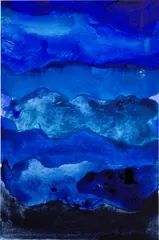 Sea, from Postcards from the Edge: A Benefit for Visual AIDS by Mary Heilmann, 2014, Unique acrylic painting in colors, on wove paper, sold Oct 2023