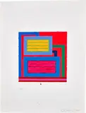 Peter Halley, Untitled (1.03.08.1), 2008, Acrylic and fluorescent acrylic, on digitally printed paper