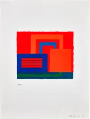 Untitled (11.23.04.2) by Peter Halley, 2005, Acrylic, fluorescent and pearlescent acrylic, on digitally printed paper, sold Oct 2023