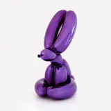 Jeff Koons, Balloon Rabbit (Violet), 2017, Porcelain multiple painted in chrome, contained in the original Styrofoam-lined presentation box with silver printed signature