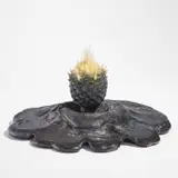 Keith Edmier, Cycas revoluta bulbil, 2003, Hand-painted cast urethane resin multiple on basalt base