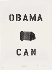 Nari Ward, Obama Can, 2017, Lithograph, on Fabriano Artistico paper, with full margins
