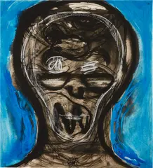 Huma Bhabha, Untitled, 2021, Digital archival print in colors, on Epson Hot Press Natural paper, the full sheet