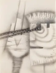 [Untitled] by Jim Shaw, 1978, Unique airbrush and pencil drawing, on wove paper, framed, sold Oct 2023