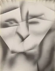 Face in the Mirror by Jim Shaw, 1981, Unique airbrush and pencil drawing, on wove paper, sold Oct 2023