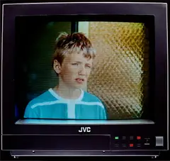 Jeff Wall, Boy on TV, from Eviction Struggle (V. 28b, P. 22), 1989, Cibachrome print in colors, the full sheet