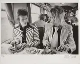 Mick Rock, David Bowie and Mick Ronson, Lunch on Train to Aberdeen, 1973/2004, Silver print, on wove paper