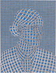 Anarchy in Construction (Blau) by Thomas Bayrle, 1971/2006, Screenprint in colors, on thin wove paper, the full sheet, sold Oct 2023