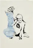 Erik Schmidt, Untitled (sportsman II), 1999, Unique ballpoint pen and ink drawing, on tracing paper