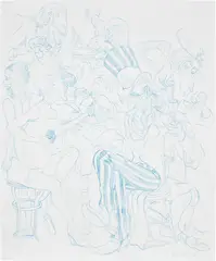 Justin John Greene, Whimsical Evolution 1, 2015, Unique colored pencil drawing, on wove paper