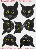 David Shrigley, Black Cats, 2021, Screenprint in colors on wove paper