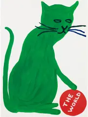 Untitled (The World) by David Shrigley, 2019, Screenprint in colors, on Rives BFK paper, the full sheet, sold Oct 2023