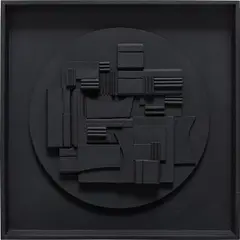 Full Moon by Louise Nevelson, 1980, Cast polyester resin multiple, contained in the original black painted wood frame, sold Sep 2023