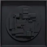 Louise Nevelson, Full Moon, 1980, Cast polyester resin multiple, contained in the original black painted wood frame