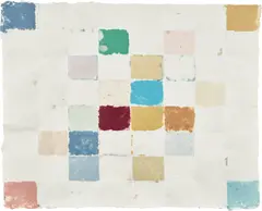 Kenneth Noland, PK-0036, 1979, Handmade paper with paper pulp in colors