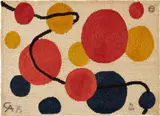 Untitled by Alexander Calder, 1975, Handwoven and dyed jute Maguey fiber tapestry, sold Sep 2023