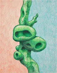 Alexander Ross, Untitled, 2005, Unique crayon drawing in colors, on wove paper