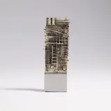 Arnaldo Pomodoro, Stele per Assider (Stele for Assider) (A.P. M68), 1977, Silver and chrome plated brass multiple