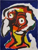 Le Philisophe (The Philosopher) by Karel Appel, 1977, Woodcut and carborundum in colors, on wove paper, the full sheet, sold Sep 2023