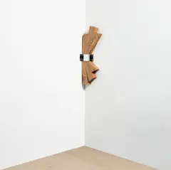 Corner by Richard Artschwager, 1992, Formica multiple with chrome plated steel and red paint, sold Sep 2023