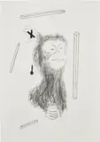 Mark Manders, Falling earring, 2000, Pencil drawing, on wove paper