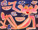 Katherine Bernhardt, African Violet, 2019, Lithograph in colors, on Somerset paper, the full sheet