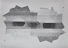 Nate Lowman, Bullet Hole, 2010, Screenprint, on silver metallic paper, with full margins